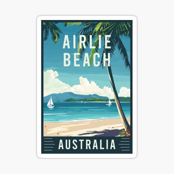 Item preview, Tropical Paradise in Airlie Beach Australia - Vintage Travel Art designed and sold by turtlestart.