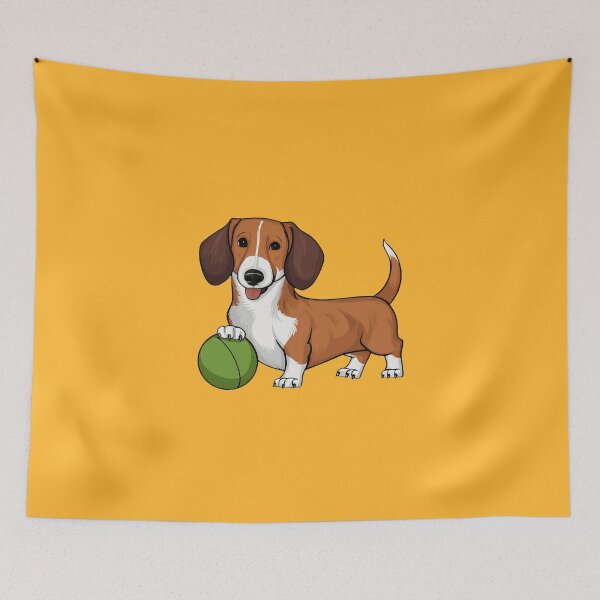 Item preview, Light Brown And White Drever Playing With A Ball designed and sold by MGRcompany.