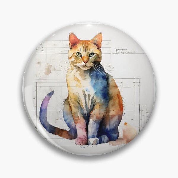 Item preview, Whimsical Feline Blueprint designed and sold by MiszungART.