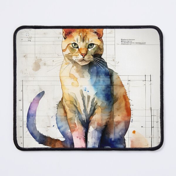 Item preview, Whimsical Feline Blueprint designed and sold by MiszungART.
