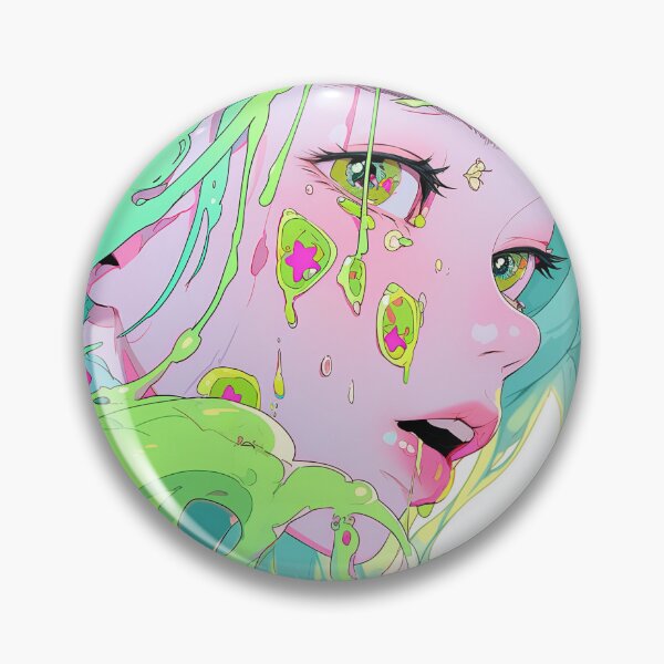 Item preview, Surreal Green Pastel Slime Anime Girl designed and sold by bubblegoth.