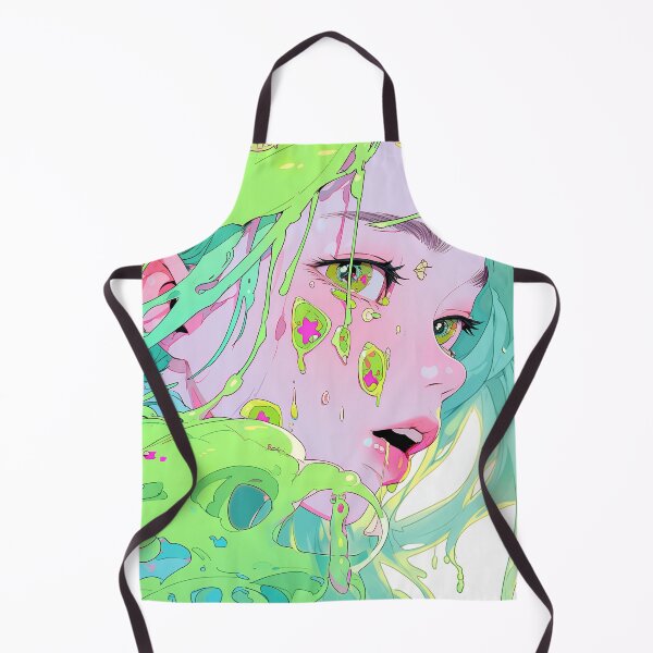 Item preview, Surreal Green Pastel Slime Anime Girl designed and sold by bubblegoth.