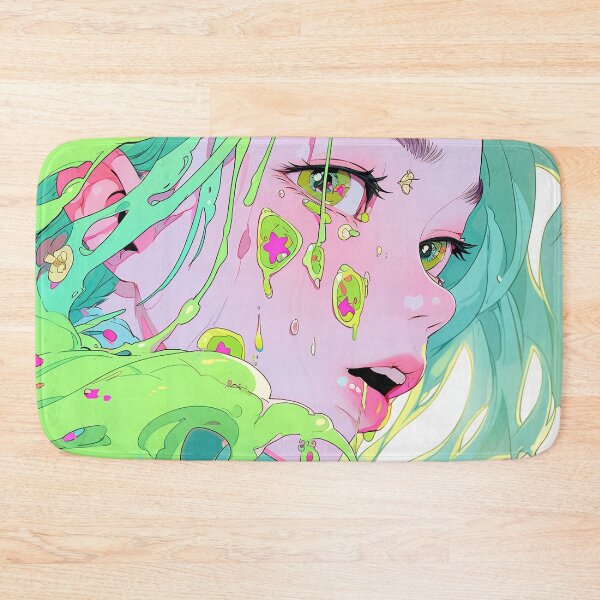 Item preview, Surreal Green Pastel Slime Anime Girl designed and sold by bubblegoth.