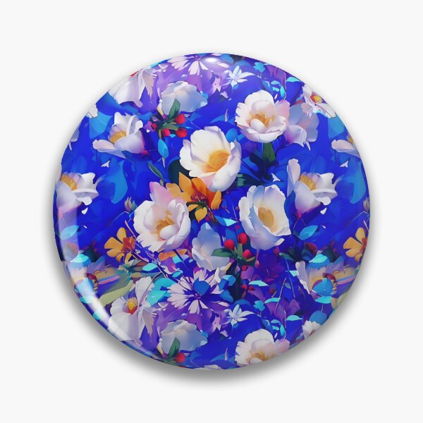 Item preview, White Flowers on Cobalt Blue designed and sold by Dana Roper.