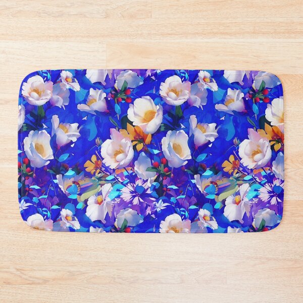 Item preview, White Flowers on Cobalt Blue designed and sold by Dana Roper.
