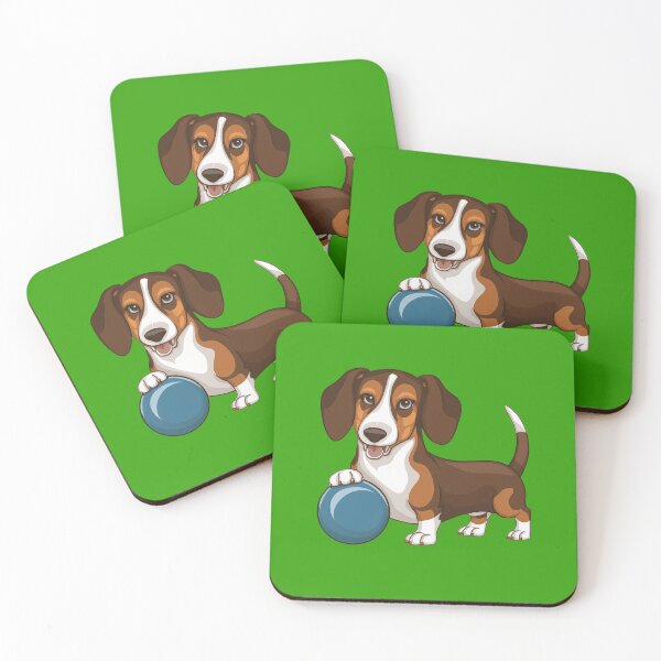 Item preview, Dark Brown And White Drever Playing With A Ball designed and sold by MGRcompany.