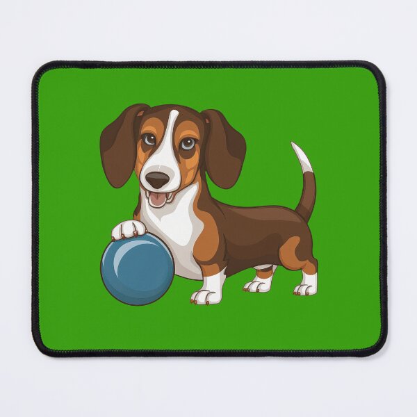 Item preview, Dark Brown And White Drever Playing With A Ball designed and sold by MGRcompany.