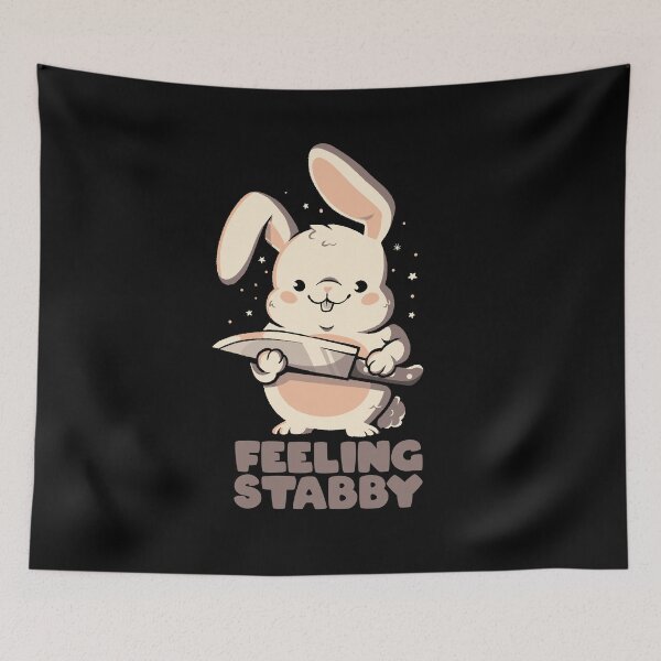 Item preview, Feeling Stabby - Funny Cute Sarcastic Rabbit Bunny Cute Knife Gift designed and sold by EduEly.