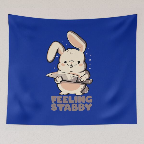 Item preview, Feeling Stabby - Funny Cute Sarcastic Rabbit Bunny Cute Knife Gift designed and sold by EduEly.