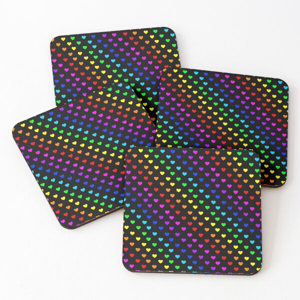 Item preview, Tiny Rainbow Heart Stripes on Black designed and sold by BeJolley.