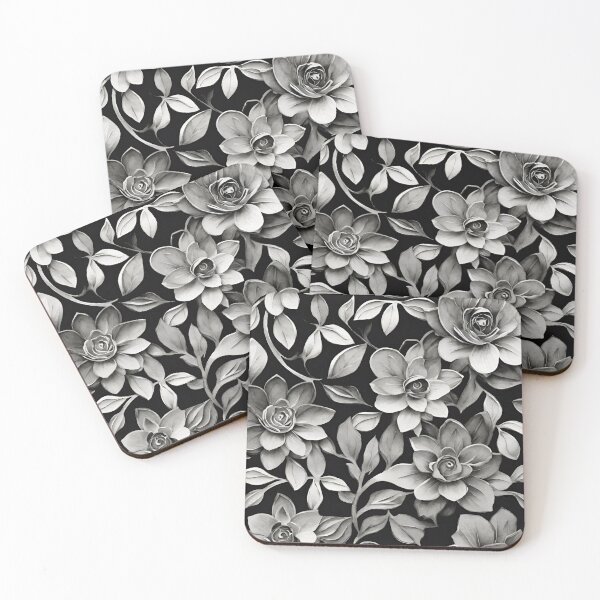 Item preview, black and white flower watercolor design designed and sold by AKRE R.