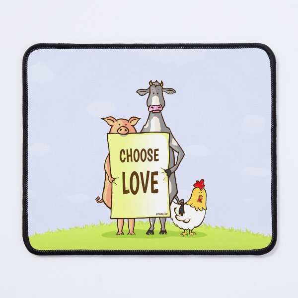 Item preview, Choose love - pig, cow and chicken designed and sold by Frank J. Art.