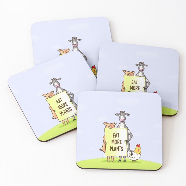 Item preview, Eat more plants - pig, cow and chicken designed and sold by Frank J. Art.