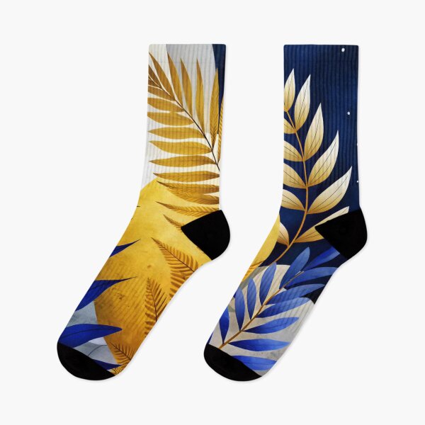 Item preview, Blue And Yellow Gold Leaf Abstract designed and sold by Bunmigraphics .