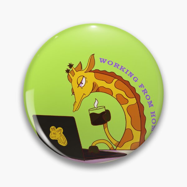 Item preview, Giraffe Working Design (Working from home!) designed and sold by keepsketching.