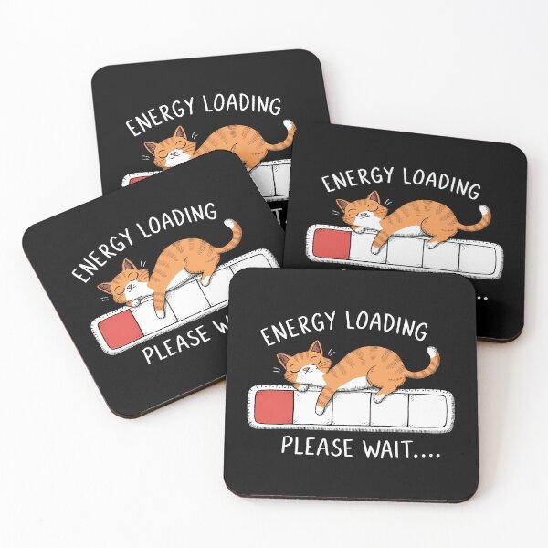 Item preview, Sleepy Orange Cat Energy Loading Cartoon Style designed and sold by Arienrod's Designs.