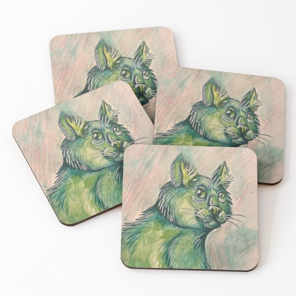 Item preview, Wise cat in green designed and sold by Camix-GirARTS.