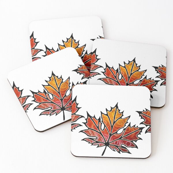 Item preview, Red Maple Leaves Trio designed and sold by Brianne Nichols.