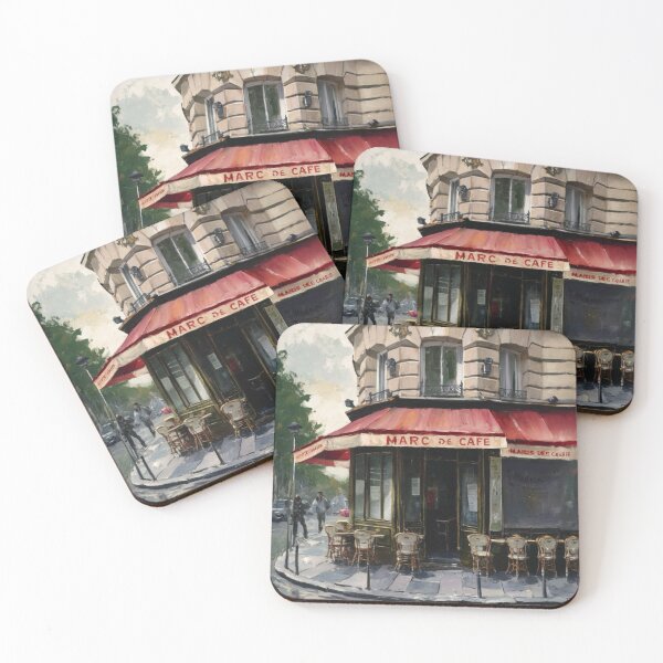 Item preview, “Marc de Cafe”  | Watercolor Painting of a Charming Café de Paris. By Carraann designed and sold by CARRAANN.