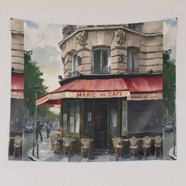 Item preview, “Marc de Cafe”  | Watercolor Painting of a Charming Café de Paris. By Carraann designed and sold by CARRAANN.