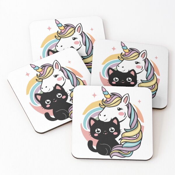 Item preview, Kawaii Black Cat Unicorn designed and sold by CreativeJuneyB.