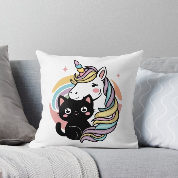 Item preview, Kawaii Black Cat Unicorn designed and sold by CreativeJuneyB.
