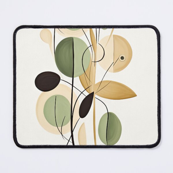 Item preview, Abstract botanical illustration featuring earthy toned circles and organic shapes designed and sold by Jerhus.