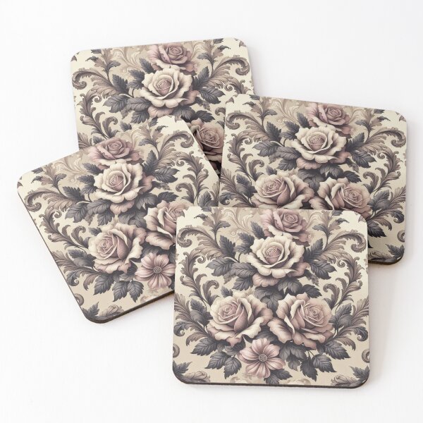 Item preview, Tan & Mauve Damask & Roses designed and sold by DesignsByPrnces.