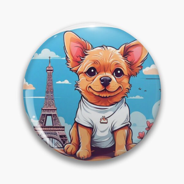 Aperçu de l'œuvre chien devant la tour eiffel créée et vendue par Karaz's Animal Kingdom.