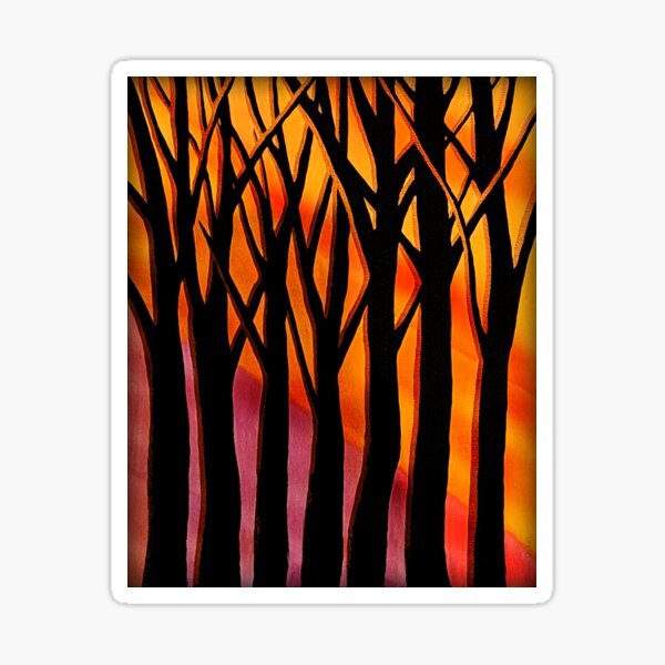 Sunset Trees Sticker