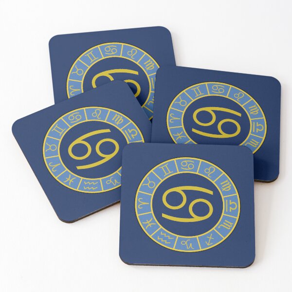 Item preview, Cancer Zodiac Wheel+Astrology Symbols Gold+Blues designed and sold by NataliePaskell.
