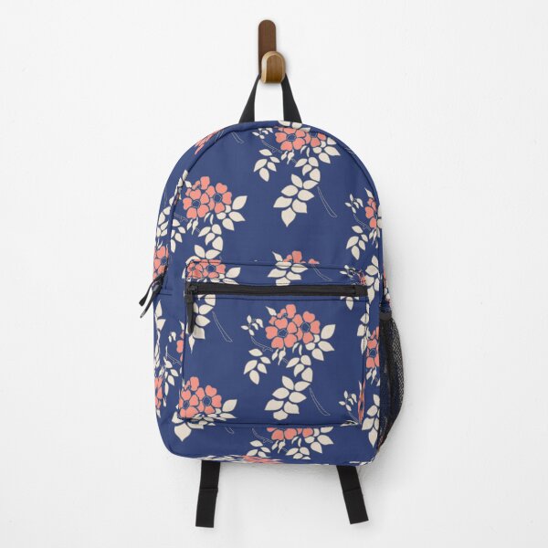 Item preview, FLORAL IN BLUE AND CORAL designed and sold by AbsentisDesigns.
