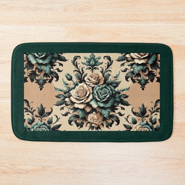 Item preview, Emerald Green & Tan Damask & Roses designed and sold by DesignsByPrnces.