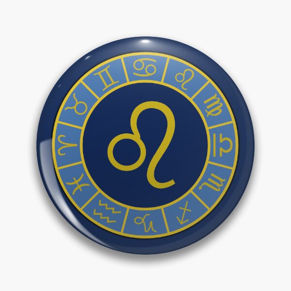 Artikelvorschau, Löwe-Sternzeichen-Rad+Astrologie-Symbole Gold+Blau entworfen und verkauft von NataliePaskell.