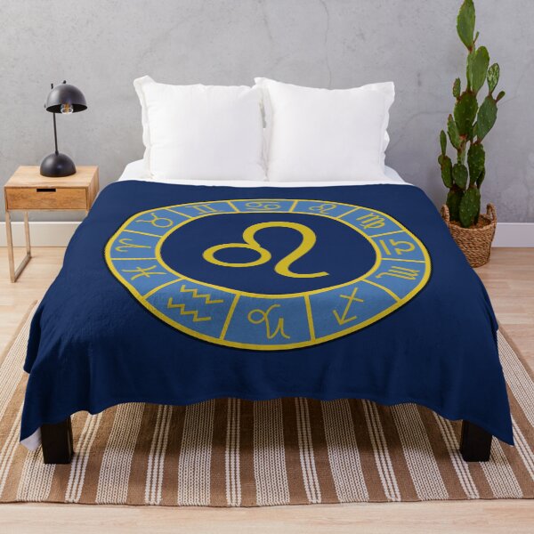 Artikelvorschau, Löwe-Sternzeichen-Rad+Astrologie-Symbole Gold+Blau entworfen und verkauft von NataliePaskell.