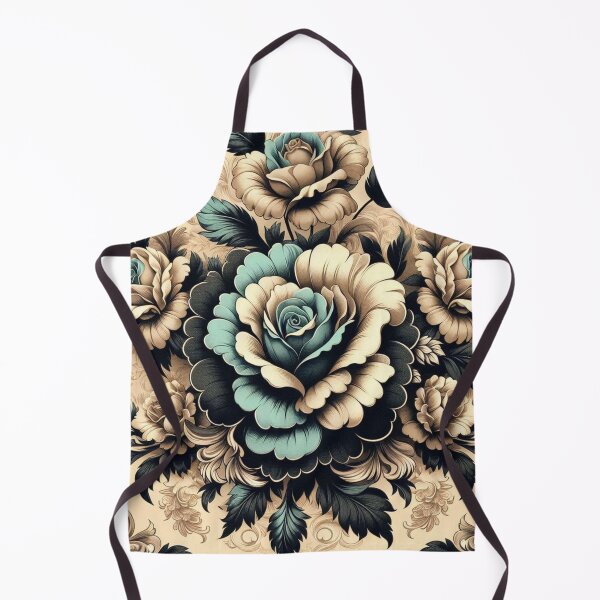 Item preview, Aqua & Tan Damask & Roses designed and sold by DesignsByPrnces.