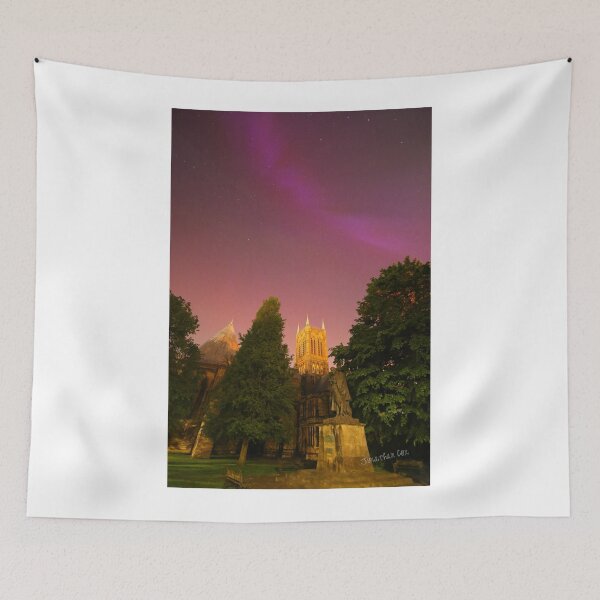 Item preview, The Northern Lights over Lincoln Cathedral designed and sold by Jondave.