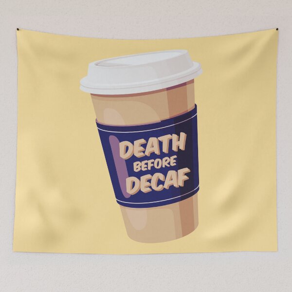 Item preview, Death Before Decaf (White Coffee) designed and sold by Koobi Visual Arts.