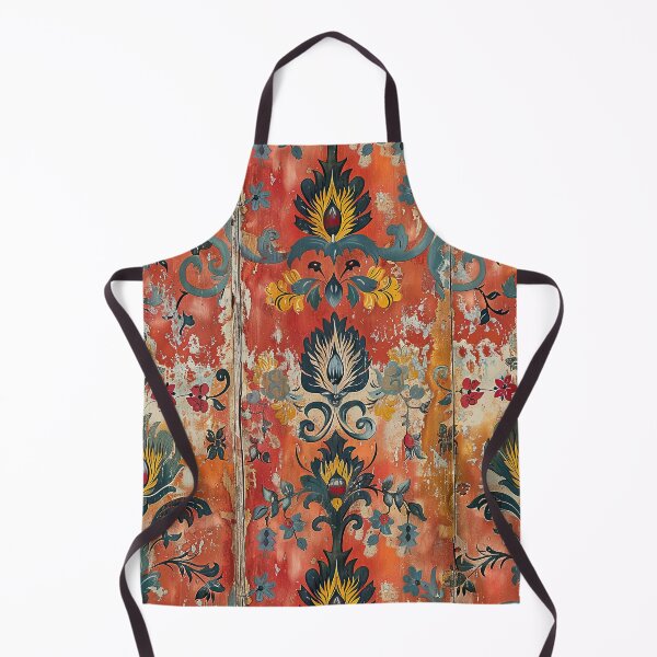 Item preview, Warm Tucson Flowers Rosemaling Art With Rustic Orange Background designed and sold by thaneydesign.