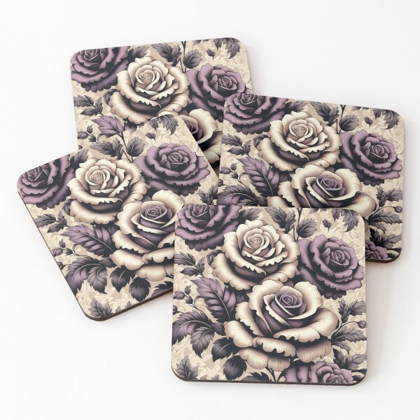 Item preview, Tan & Purle Damask & Roses designed and sold by DesignsByPrnces.