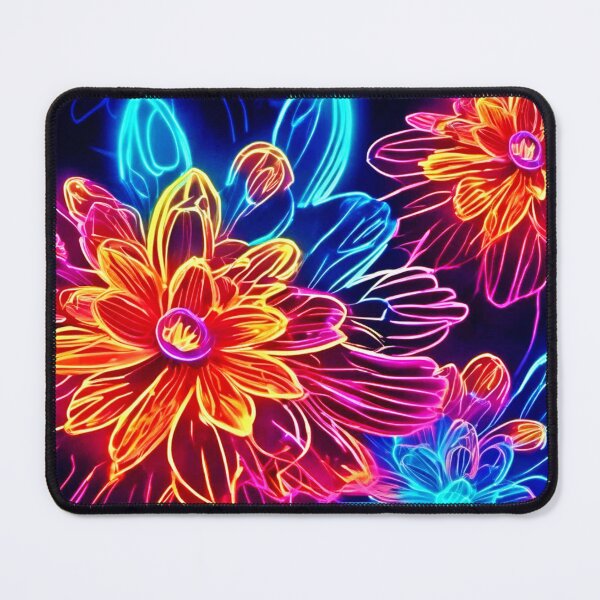 Item preview, Glowing Neon Flowers Art designed and sold by Health And Fitness Posts e-Store.