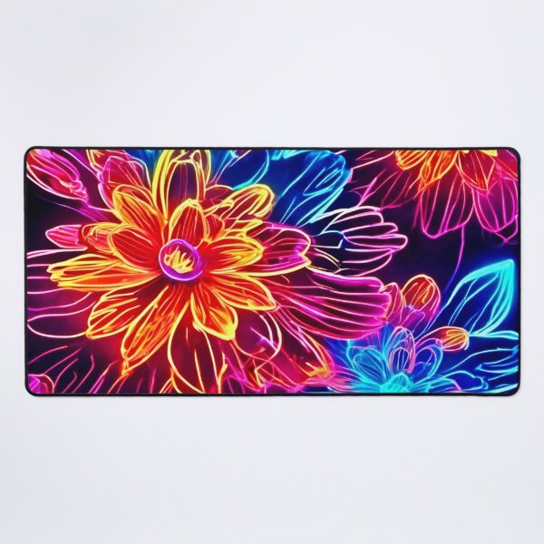 Item preview, Glowing Neon Flowers Art designed and sold by Health And Fitness Posts e-Store.