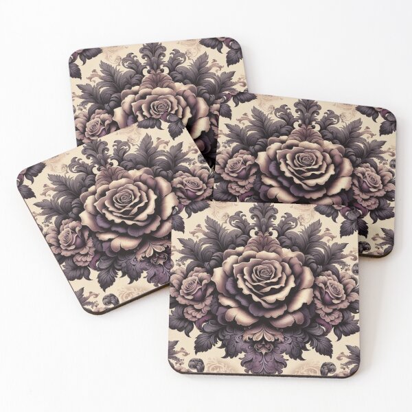 Item preview, Purple & Tan Damask & Roses designed and sold by DesignsByPrnces.