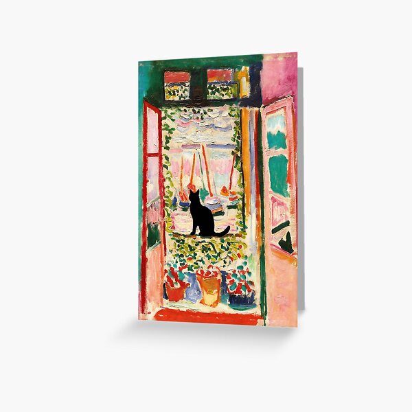 Item preview, Black Cat by The Open Window - Henri Matisse Funny Cat Art designed and sold by Arwen-Art.