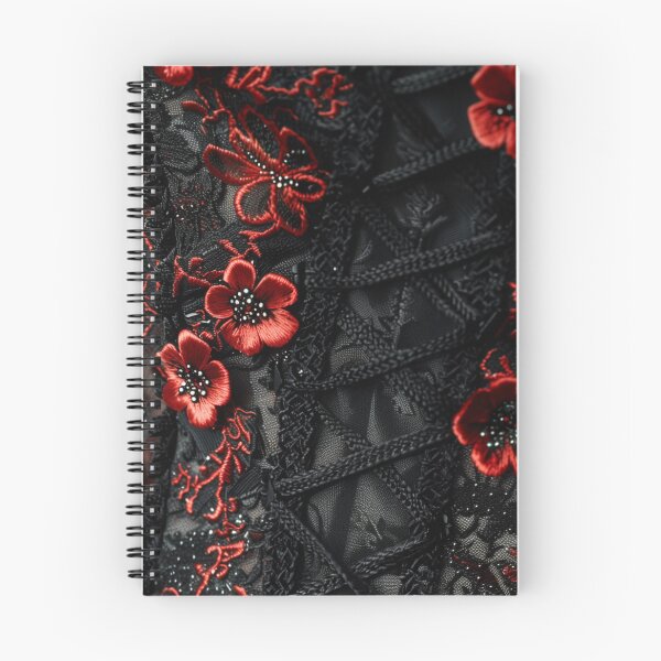 Item preview, Black corset texture and red embroidered flower designed and sold by Fantasyplus.