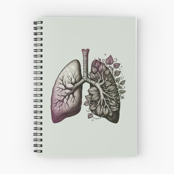 Item preview, Lungs with climbing plant and branches, purple and green, cancer awareness, bloom floral, anatomy, watercolor designed and sold by Collagedream.