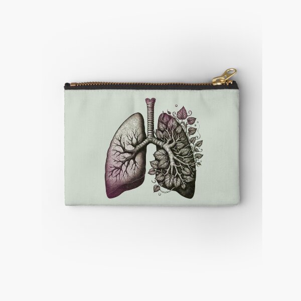 Item preview, Lungs with climbing plant and branches, purple and green, cancer awareness, bloom floral, anatomy, watercolor designed and sold by Collagedream.