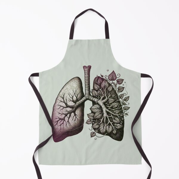 Item preview, Lungs with climbing plant and branches, purple and green, cancer awareness, bloom floral, anatomy, watercolor designed and sold by Collagedream.