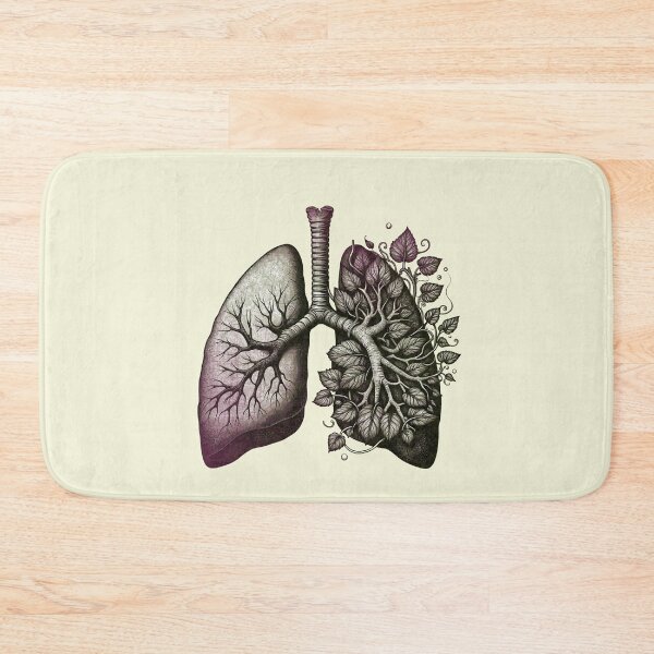 Item preview, Lungs with climbing plant and branches, purple and green, cancer awareness, bloom floral, anatomy, watercolor designed and sold by Collagedream.