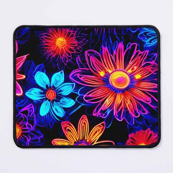 Item preview, Vibrant Neon Fantasy Flowers designed and sold by Health And Fitness Posts e-Store.